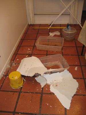 Debris and moisture damage that structural drying has to address.